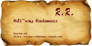Révay Radamesz névjegykártya